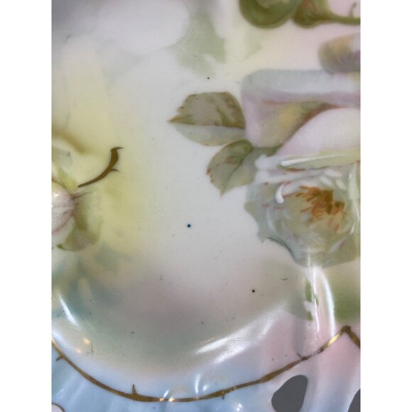 Vintage Royal Rudolstadt Prussia Hand Painted Clover Dish Vanity Trinket Porcela - Picture 2 of 9